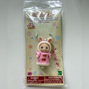 Calico Critters Fluffy Parka Milk Rabbit Baby Key Chain
